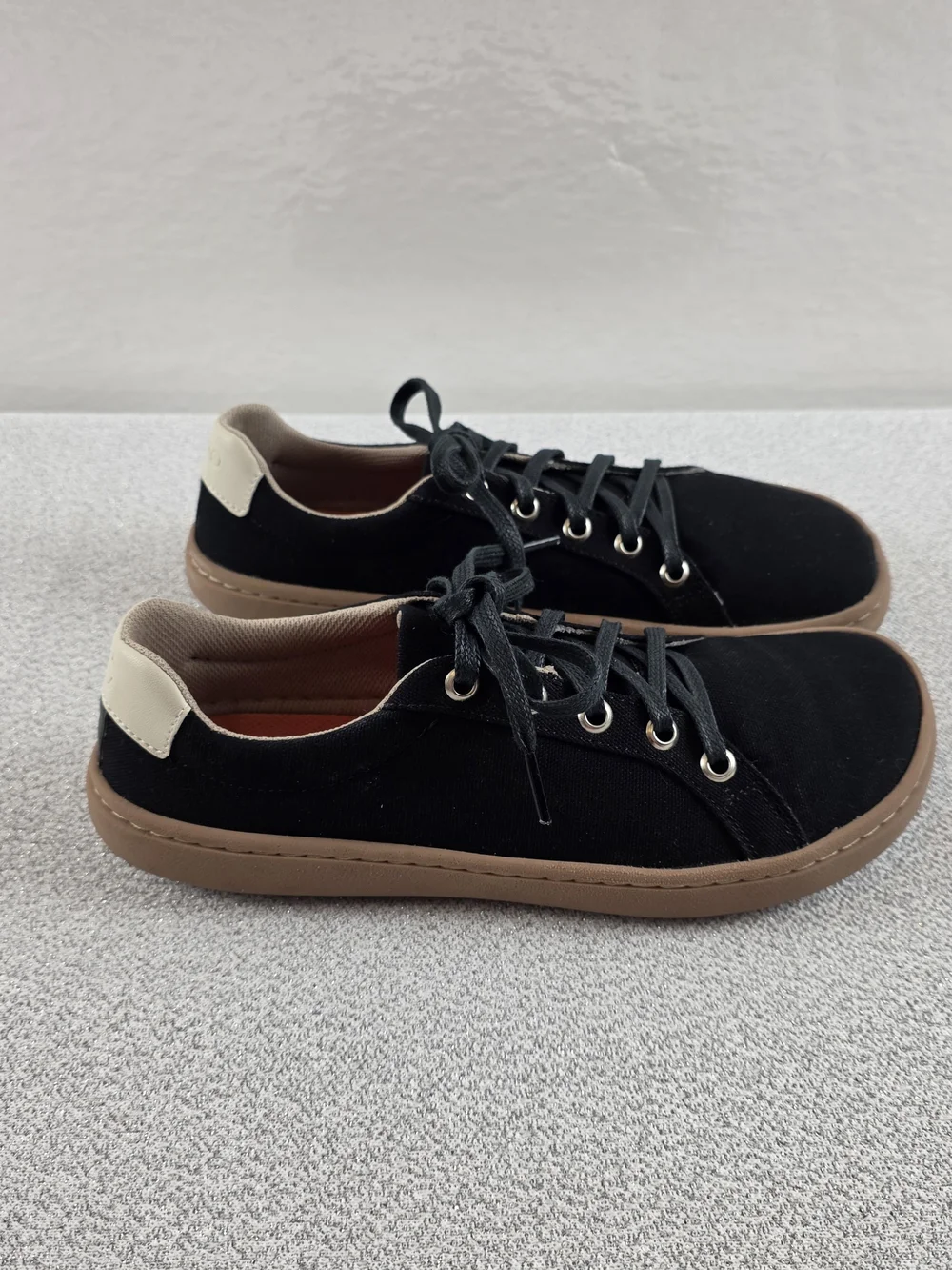 Origo The Women's Everyday Sneaker Barefoot Shoes Black Canvas 7.5